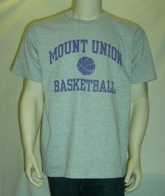 NCAA Mount Union College RAIDERS T Shirt Basketball Licensed Heather Gray - Imagem 1 de 2