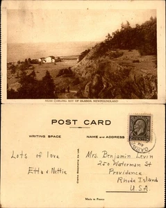 VTG Postcard Newfoundland Curling Bay of Islands King George V 2 Cent Stamp Prov - Picture 1 of 2