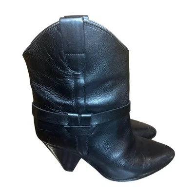 Botas occidentales ISABEL MARANT Deane Lamsy de cuero negro pasarela talla 38 $1550 Foto 1 de 4