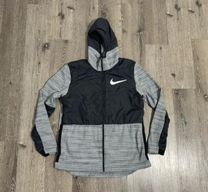 Sudadera con capucha de baloncesto Nike para hombre gris medio ajuste térmico Dri Fit cremallera completa - Imagen 1 de 11