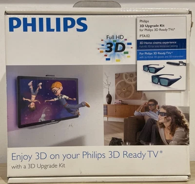 Philips PTA02/00 3D TV Accessory Pack - IR Blaster and 2x 3D Glasses NEW   - Image 1 of 4