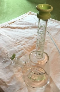 Cheech & Chong Up in Smoke 12" Wasserpfeife klar mit grünem Rand - Bild 1 von 4