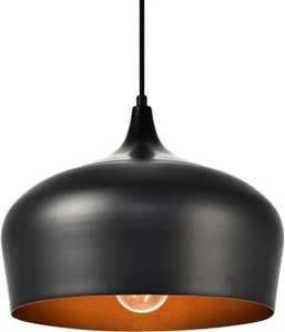 Elegant Lighting LDPD2003 Nora 12"W Pendant - Black - Picture 1 of 12