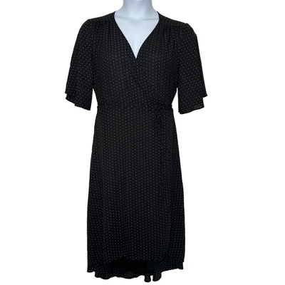 Lulus Midi Wrap Dress Womens Size XL Farrah Black Print Geometric Party Office - Image 1 of 4