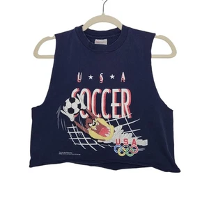 De colección Recortado Picado Impuesto Warner Bros EE. UU. Juegos Olímpicos Fútbol Azul - Imagen 1 de 5