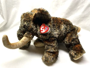 Ty Beanie Buddies Giganto Wolly Mammoth Plush Brown 13 Inch 2002 Vintage NWT - Picture 1 of 9