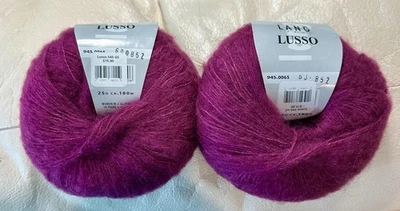 Hilos Lang Lusso 945-65 fucsia 2 madejas 25G encaje merino seda camel mohair Foto 1 de 4