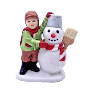 Homco Weihnachtsdorf Stück Figur Figur kleiner Junge Kind Schneemann 2" - Bild 1 von 7