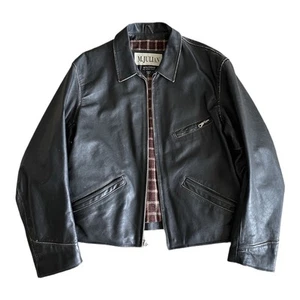 Wilson Leather M. Julian Mens L Black Full Zip Biker Moto Western Classic Jacket - Picture 1 of 4