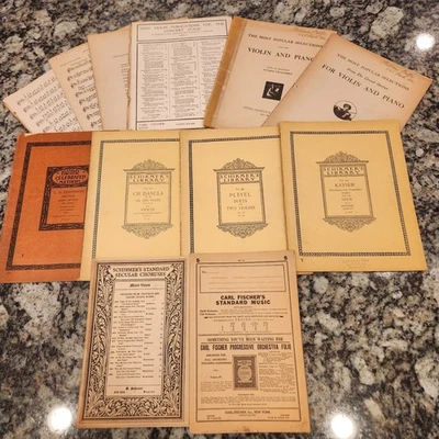 批量 12 件 复古小提琴乐谱 Schirmers 和其他 1900 年代  — 第 1/4 张图片
