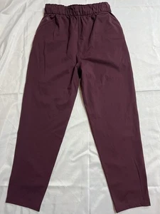 Lululemon Pants Cinch Waist (Missing drawstring) Size 8 Burgundy (missing labels - Picture 1 of 5