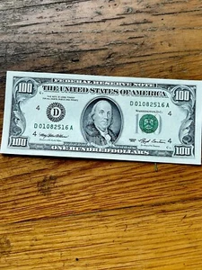 Cl. Ohio SERIES 1993 $100 DOLLAR BILL FEDERAL RESERVE NOTE CIRCULATED D01082516A - Picture 1 of 9