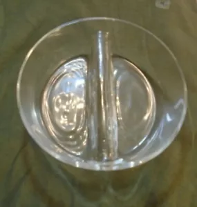 Vintage Clear Glass Divided Serving Dish 2.5" x 6.5" - Picture 1 of 4