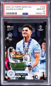 2022-23 Topps Now UCL #124 Julian Alvarez Rookie Card - PSA GEM MT 10