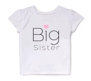 Big Sister T-Shirt for Toddler Girls Pregnancy Announcement T Shirt in White - Picture 1 of 4