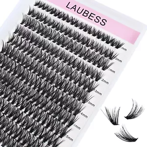 Cluster Lashes 240Pcs 40D DIY Eyelash Extension D Curl Long Individual Lashes Mi - Picture 1 of 12