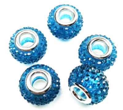 100pcs faceted resin large hole Spacer Beads Fit Charms European Bracelet Crafts — 第 1/4 张图片
