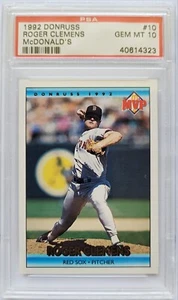 1992 McDonald's Donruss Roger Clemens #10 PSA 10 Gem Mint Red Sox Baseball MLB - Picture 1 of 2