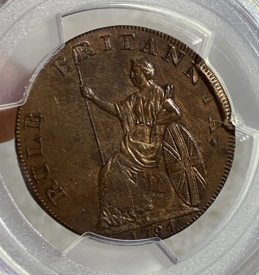 1794 BRITAIN UK TOKEN 1/2 PENNY DH-13 HAMPSHIRE EMSWORTH PCGS UNC - Image 1 of 3