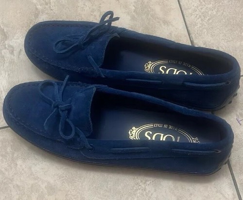 Mocassino guida donna Tod’s Gommino blu navy scamosciato taglia 35