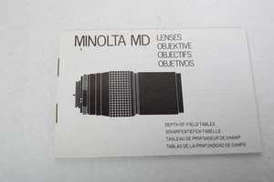 Minolta MD Lenses Depth-Of-Field Tables Manual+English++Original   - Picture 1 of 1