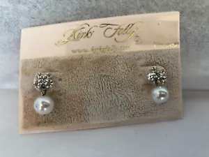 NEW KIRKS FOLLY CRYSTAL & Pearl Pierced Post EARRINGS - Picture 1 of 4