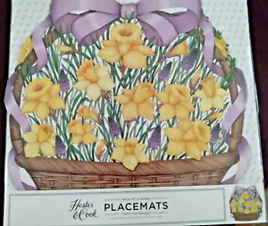 Hester and Cook Spring CESTO NARCISO" Pad di 12 tovagliette di carta Pasqua - Foto 1 di 4