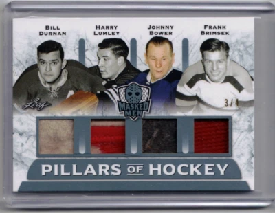 BILL DURNAN HARRY LUMLEY BOWER FRANK BRIMSEK 17/18 Leaf Masked Men Patch #d 3/4 - Image 1 of 2