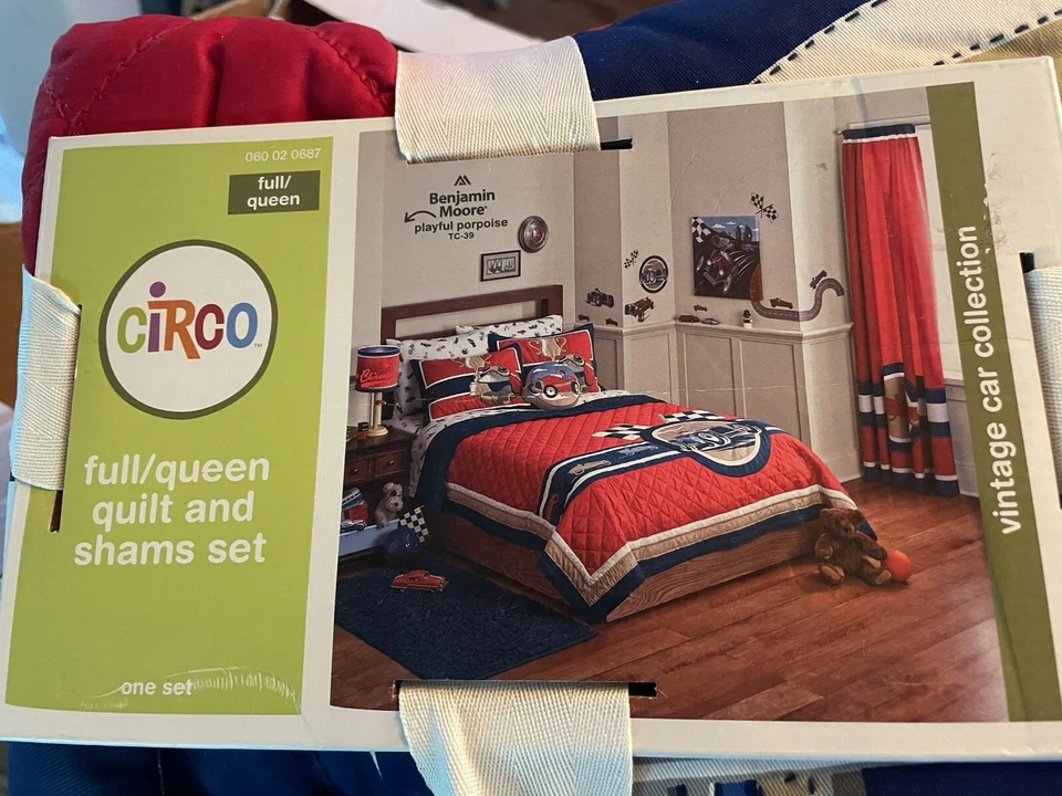 Juego de 4 piezas de funda de cama CIRCO completa/queen COLCHA diseño de coches y funda de cama SHAMS NUEVO p94 Foto 1 de 4