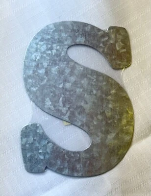 New 5" Galvanized Metal Tin Letter "S" With Hanger Crafts/Home Wall Decor - Image 1 of 4
