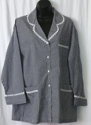 Pijama corto de algodón a cuadros azul marino TALBOTS - talla S nuevo sin etiquetas Foto 1 de 4