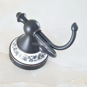 Doppelhut- und Kleiderhaken Bronze mit Ölschliff Kleiderbügel Haken - Bild 1 von 7