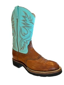 Ariat Stiefel Damen Größe 7 Braun und Türkis Cowboy Westernstiefel. - Bild 1 von 9