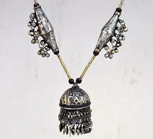 Collar Colgante Jumka Tribal de Plata Afgana Kuchi De Colección Caja de Oración Étnico - Imagen 1 de 3