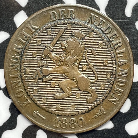 1880 Netherlands 2 1/2 Cents Lot#M5457 Cover