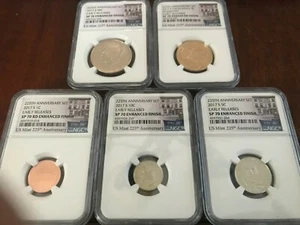 2017 S 225th ANNIVERSARY Enhanced Set NGC SP70 Early Releases 1c TO $1 - Picture 1 of 2