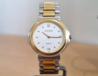 Reloj de vestir vintage Cyma SS & GP Swiss V8, 7 joyas cuarzo Foto 1 de 4