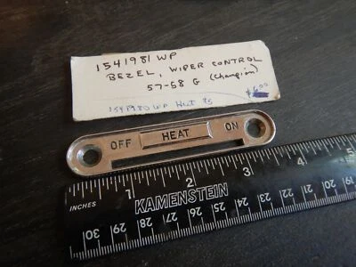 NOS 57 58 STUDEBAKER CHAMPION HEATER CONTROL UNIT DASH BEZEL 1541980 1957 1958 - Image 1 of 3