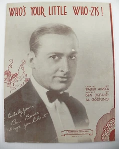 Partituras vintage de 1931 "Who's Your Little Who-Zis" ~ Ben Bernie - Imagen 1 de 3