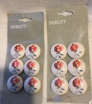 New Ikea SKRUTT 300.522.38 Rose Glass Magnets 2 Pkgs/12 Magnets Factory Sealed - Image 1 of 4