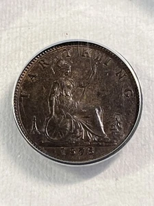 1875-H Great Britain Farthing Graded AU 53 by ANACS - Picture 1 of 6