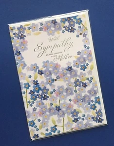 Loss of Your " Mother " Beautiful Sympathy Card Pretty Blue Floral Design - Picture 1 of 5