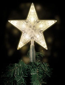 LED Weihnachtsbaum-Spitze Stern Christbaumspitze Tannenbaum warmweiß beleuchtet! - Bild 1 von 2