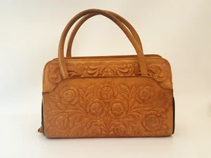Bolso de mano vintage mexicano de cuero trabajado de Mont-Abur - Imagen 1 de 13