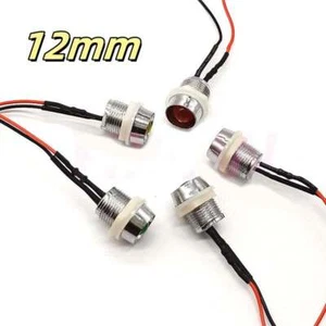 8mm Pre-Wired LEDs With Holders 12mm Panel Mount 3V 6V 9V 12V 24V 36V 48V~220V - Picture 1 of 12