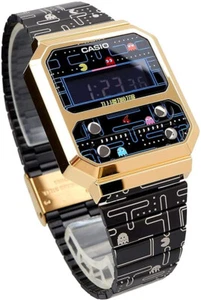 Casio Vintage x PAC-MAN Digital Schwarz/Gold Herrenuhr A100WEPC-1B - Bild 1 von 5