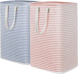 Lifewit 2 Pack Laundry Hamper Large Collapsible 2 x 80L, Pink&Blue - Picture 1 of 9