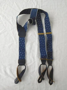 Tirantes geométricos Paris azules tirantes cuero ajustables EE. UU. - Imagen 1 de 4