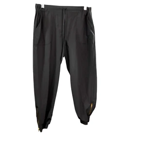 Albion Jetsetter Cropped Joggers Black Ankle Gold Zipper Pull On Pant - Bild 1 von 6