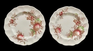 Set Of 2 Vintage Johnson Bros Harvest Time 6.25” Saucers Made In England - Picture 1 of 5